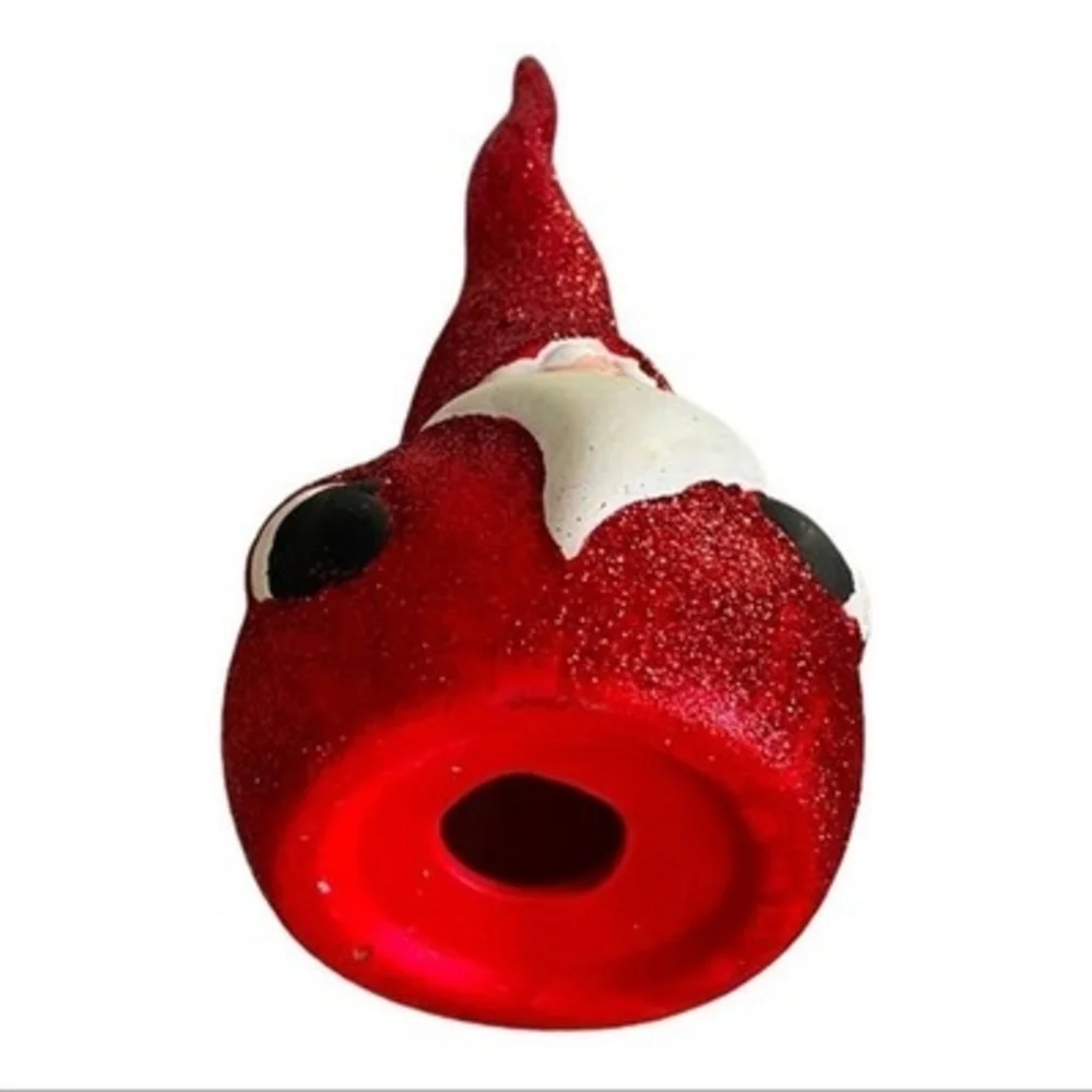 Santa Gnome Ceramic Statue Christmas Decor Figurine Holiday Collectible 12.5”